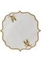 6 Pieces Tulip Embroidered Gold Color Linen Presentation Napkin - 2