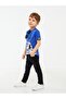 Crew Neck Short Sleeve Nostalgic Monkey Printed Baby Boy T-Shirt - 3