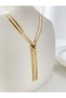 Stainless Steel Snake Back Italian Y Model Tasseled Women's Necklace - 3