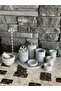 Set of 10 Grey Marble - for Bathroom, Paper, Towel Holder, and Candle Holder - 4