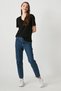 Women's Black T-shirt U Neck Straight Short Sleeve Cotton From Your Fashion Style - 5