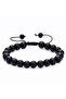 Macrame Braided Globe Cut Onyx Natural Stone Men's Bracelet - 2