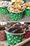 50 Pack Green and White Polka Dot Muffin Cake Mold, Safari Birthday Cupcake Cake Capsule - 5