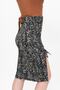 Women's Brown Black Adjustable Gathered Knitted Midi Skirt - 5