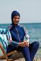 Parachute 3-Piece Navy Blue Pattern Detailed Fully Covered Hijab Swimsuit M2267 - 6