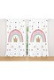 Crowned Rainbow Patterned Children's Room Background Curtain - 2