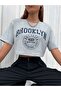 Gray Brooklyn Printed Women's Crop Blouse - 2