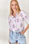 Wind Rose Fuchsia Sleeve Folded Linen Shirt GML-19000825 - 4
