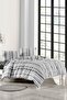Single Duvet Cover Set (90x190 Elastic Sheet+duvet Cover+cloth cover) Striped White