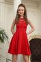 Flexible Scuba Fabric Transparent Detailed Red Evening Dress Red Graduation Dress 2222 - 6