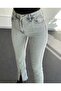 Penelope Jeans Blue High Waist Lycra Front Slit Women's Jeans - 5