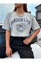 Gray Brooklyn Printed Women's Crop Blouse - 5