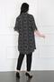 Women's Black Baklava Pattern Tunic - 4