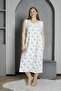 Zero Cuff Button Collar 100% Cotton Combed Cotton Plus Size Mother's Nightgown 1518 - 2