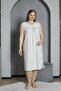 New Sleeve V-Neck 100% Cotton Combed Plus Size Mother's Nightgown 819 - 2