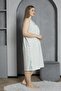 New Sleeve V-Neck 100% Cotton Combed Plus Size Mother's Nightgown 819 - 3
