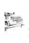 Chrome Lux 4-Piece Bathroom Set with Cover Toilet Paper Holder, Hanger, Long Towel Holder, Solo Towel Holder