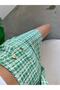 Women's Tweed Fabric Jacket and Skirt Set Grass Green - 4