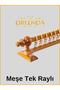 Oak Wooden Head Aluminum Pipe Rustic Curtain Hanger Single Rail 200 cm