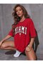 Miami Printed Oversize Salas Boyfriend Women's T-shirt Top Blouse - 4