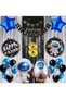 Cosmic Space 8 Year Old Balloon Set Galaxy Concept Helium Balloon Set Astronaut Space Shuttle Birthday Set