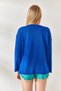 Cobalt Blue V-Neck Casual Knitwear Blouse BLZ-19001586 - 5