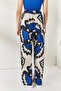 Cobalt Blue Stone Elastic Waist Pocket Patterned Palazzo Trousers PNT-19000225 - 6