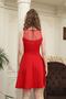 Flexible Scuba Fabric Transparent Detailed Red Evening Dress Red Graduation Dress 2222 - 4