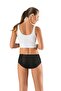 Women's Black Bato Panties Laser Cut No Trace Seamless Gathering Silky - 2