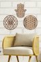 Wooden Flower of Life Sri Yantra and Hamsa Symbols of Abundance Abundance Triple Decorative Painting Wall Ornament