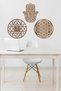 Wooden Flower of Life Sri Yantra and Hamsa Symbols of Abundance Abundance Triple Decorative Painting Wall Ornament - 4
