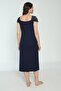 Navy Blue Maternity and Maternity Dressing Gown Nightgown Set - 5