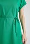 A-Line Crew Neck Mini Short Sleeve 100% Cotton Dress - 5