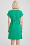 A-Line Crew Neck Mini Short Sleeve 100% Cotton Dress - 6