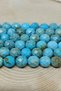 Bracelet Boy Turquoise Stone Veined Faceted Cut Half Strand 8mm (18cm Long)
