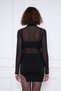 Women's Black Tulle Sheer Blouse - 6