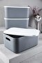 2 Pieces 13.4 Lt Gray Multi-Purpose Closet Organizer Box with Lid, Decorative Box, Toy Box
