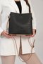 Women's 5 Compartment Bag with Two Straps (Thick Strap) 4005-gd Black-combination - 5