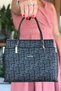 Women's 5 Compartment Shoulder Bag and 3006-Gd Black