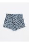 High Waist Mom Fit Patterned Pocket Detailed Women's Jean Shorts - 8