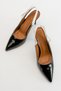 Lofty Ribbon Detailed Black Patent Leather 8 cm Women's Stiletto, Heeled Shoes - 5