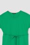 A-Line Crew Neck Mini Short Sleeve 100% Cotton Dress - 8