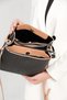 Women's 5 Compartment Bag with Two Straps (Thick Strap) 4005-gd Black-combination - 6