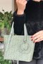 New Season Women's Hand and Shoulder Bag with Mini Wallet 3018-gd Green-combination - 2