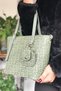 New Season Women's Hand and Shoulder Bag with Mini Wallet 3018-gd Green-combination - 3
