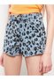 High Waist Mom Fit Patterned Pocket Detailed Women's Jean Shorts - 4