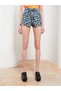 High Waist Mom Fit Patterned Pocket Detailed Women's Jean Shorts - 5