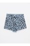 High Waist Mom Fit Patterned Pocket Detailed Women's Jean Shorts - 7