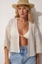 Women's Bone Openwork Summer Knitwear Cardigan MW00113 - 3