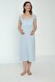Baby Blue Maternity and Maternity Dressing Gown Nightgown Set - 4